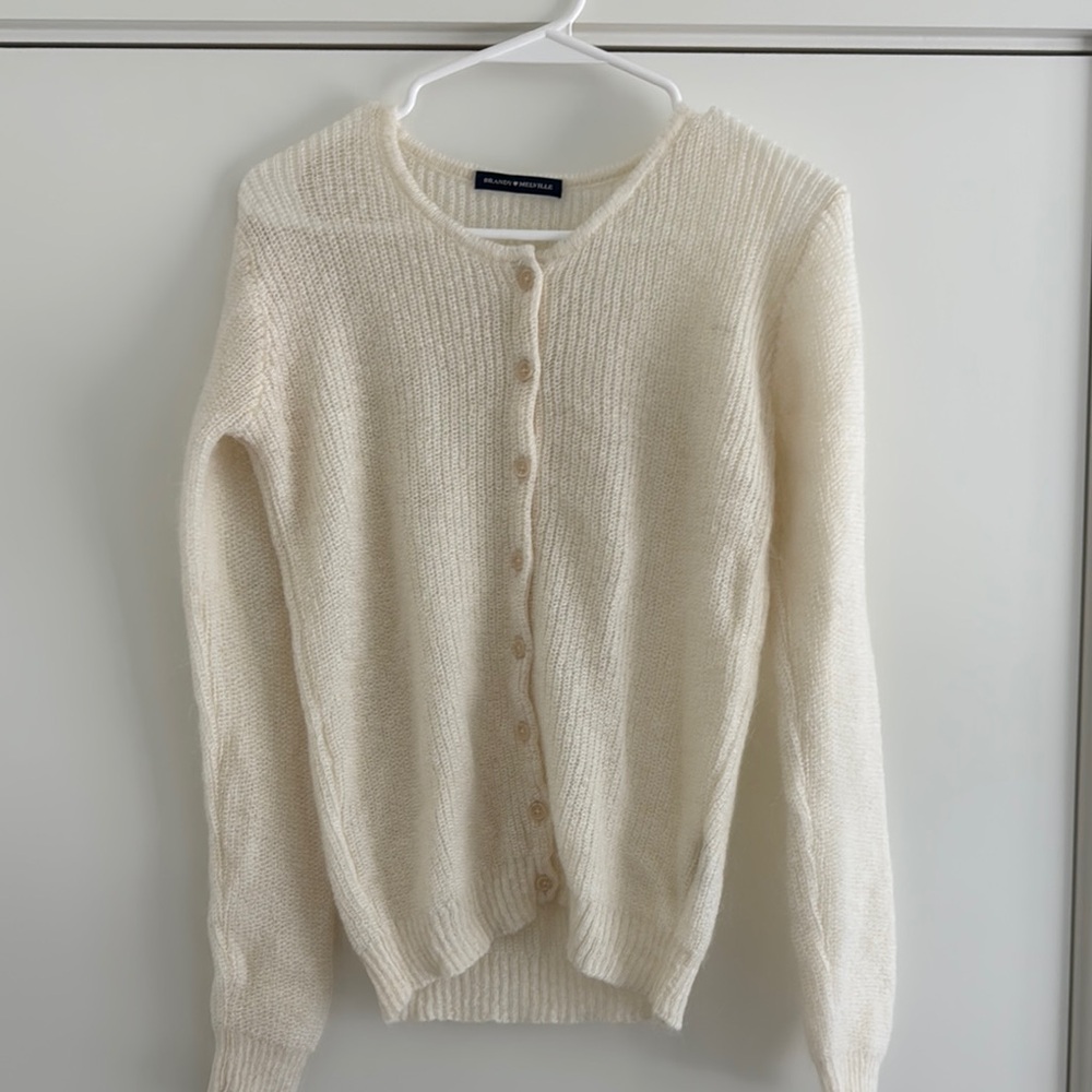 Brandy Melville Cream Cardigan Sweater Relaxed Knit